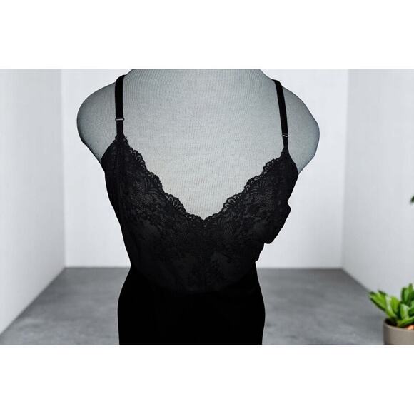 Y2K Sheer Lace Slip Dress – Vintage Vanity Fair Antron Nylon Lingerie (L) - Picture 5 of 10